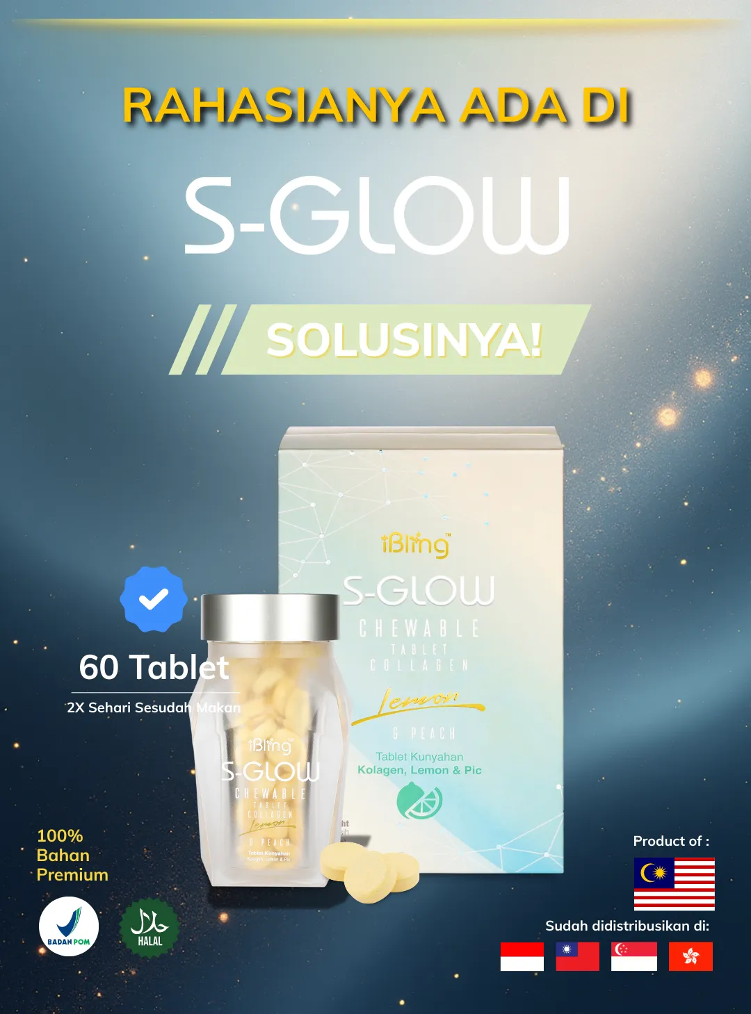 S-Glow Chewable Tablet Collagen — Solusinya!