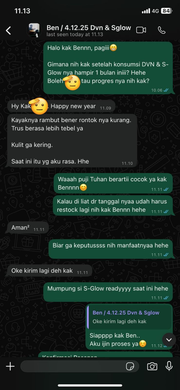 Testimoni Ben — rambut lebih tebal, kulit tidak kering